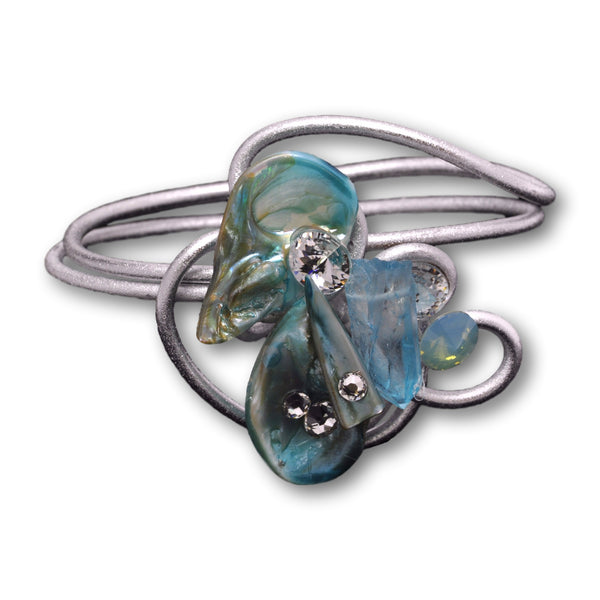 Blue Pearl/Crystal Bracelet