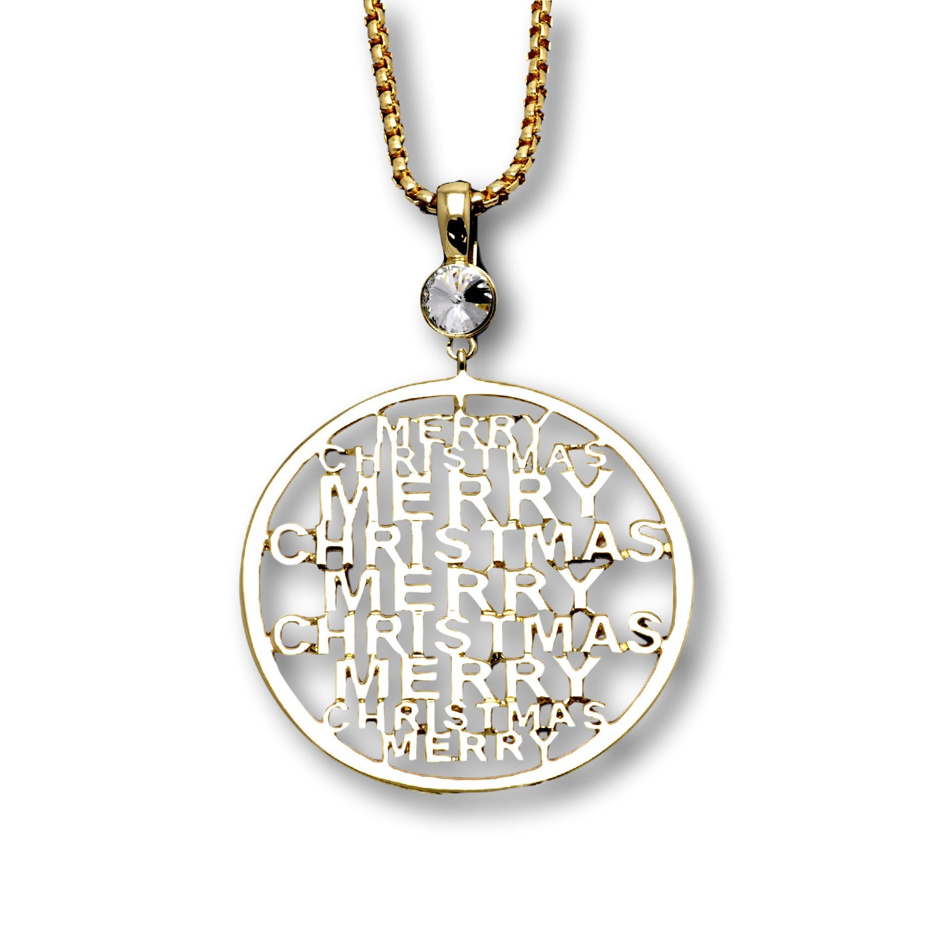 Merry Christmas Pendant (Gold)